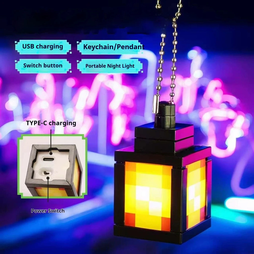 Pixel Lantern LED Keychain