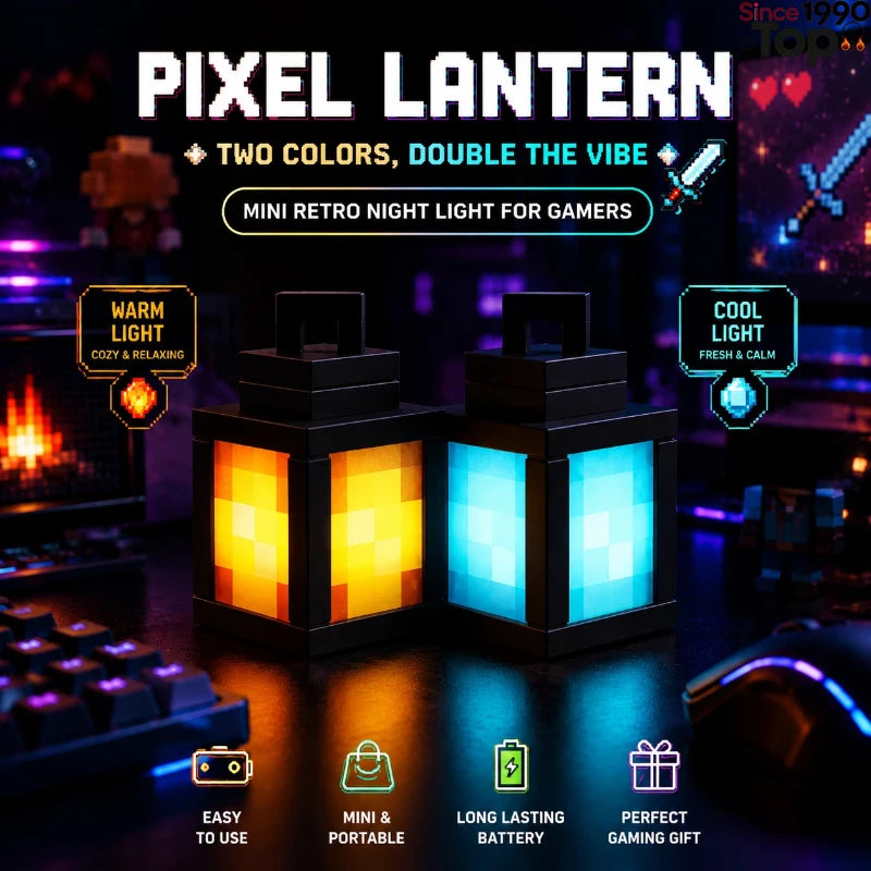 Pixel Lantern LED Keychain