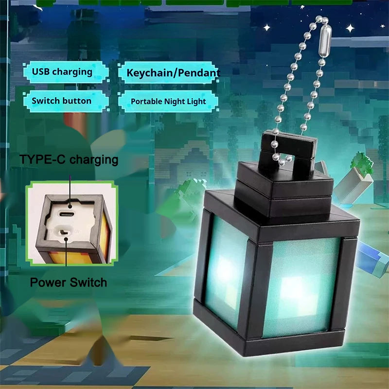 Pixel Lantern LED Keychain