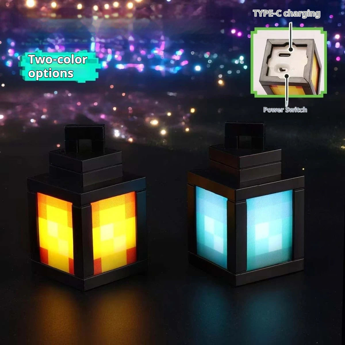 Pixel Lantern LED Keychain